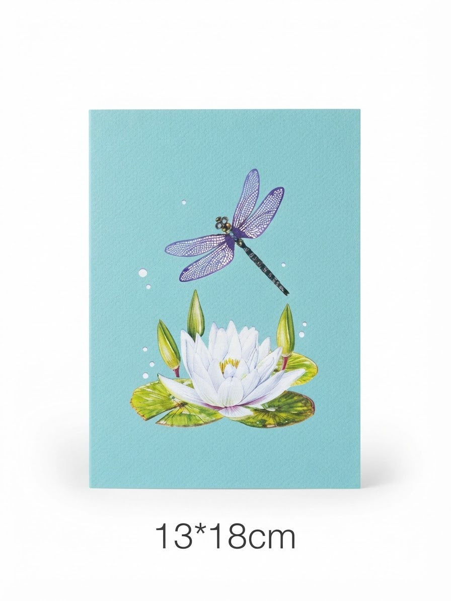 Dragonfly on Waterlily Pop Up Card
