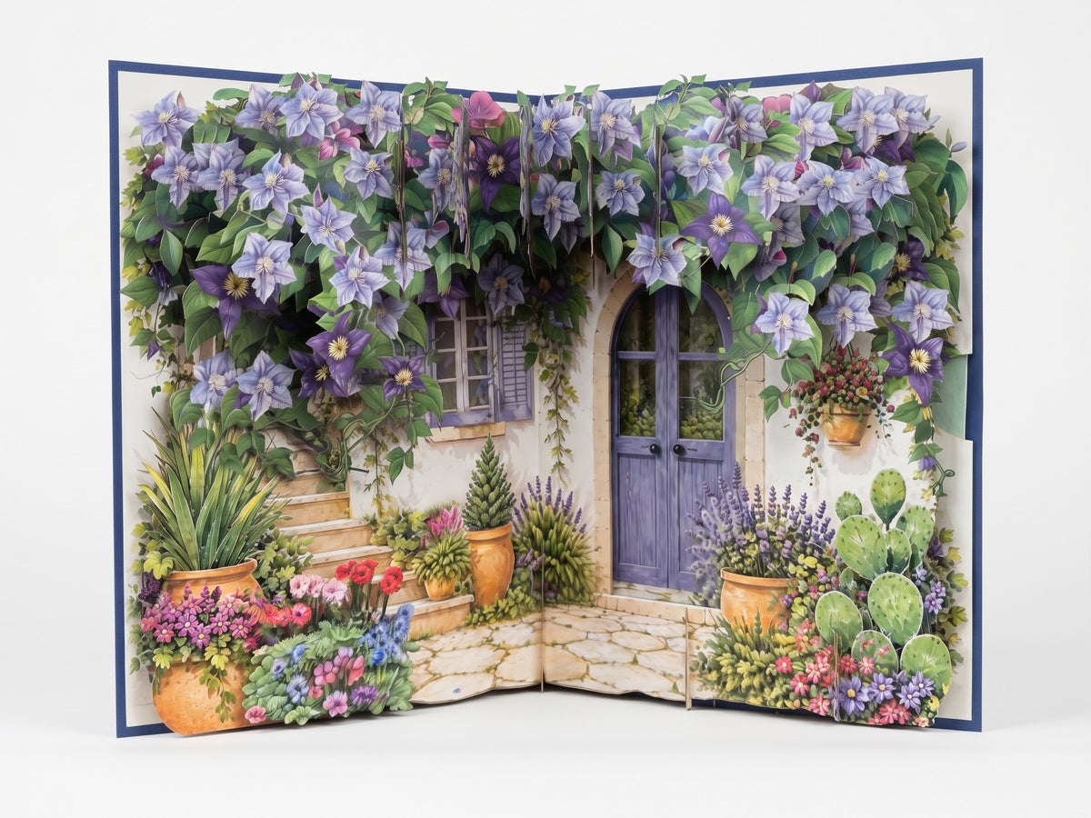 Purple Clematis Pop-Up Greeting Card