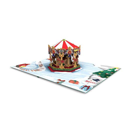 Xmas Carousel Merry Go Pop Up Cards