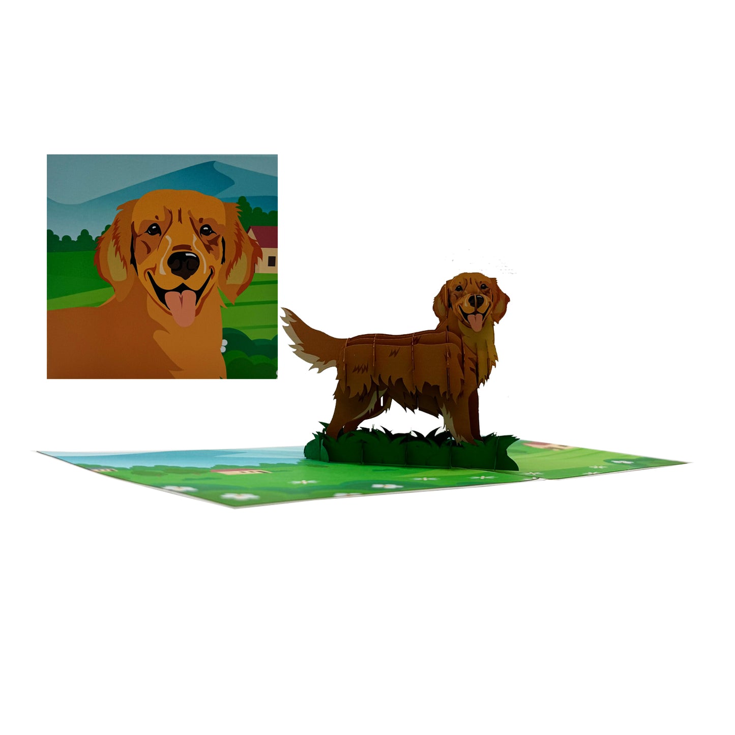 Golden Retriever Pop Up Card