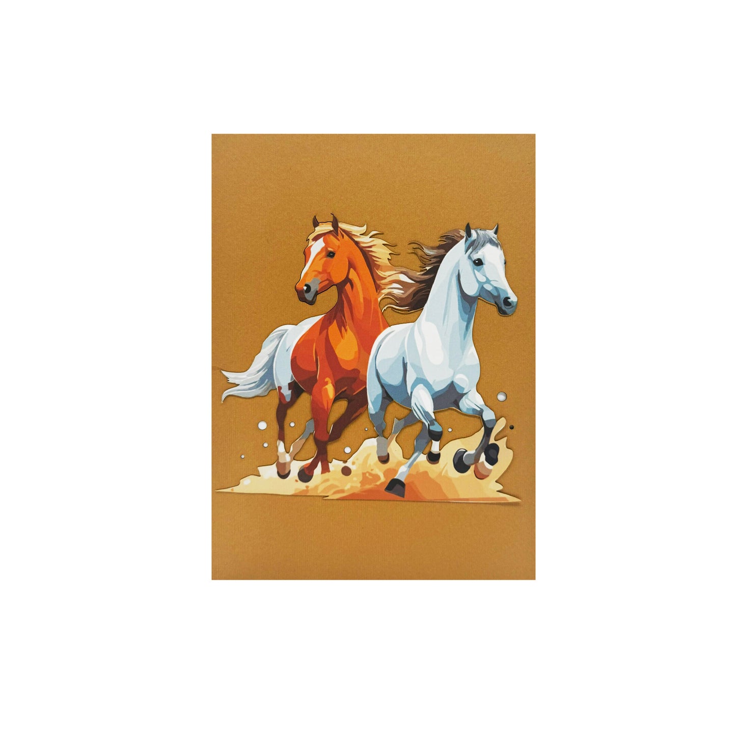 Horses Pop Up Card