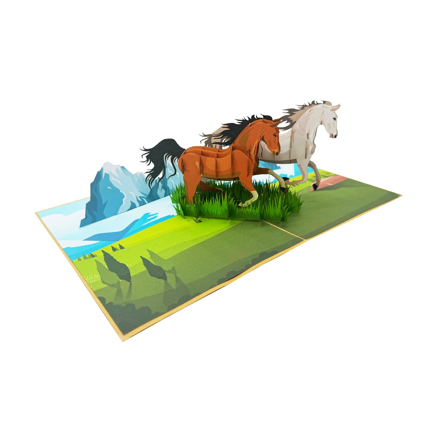 Horses Pop Up Card