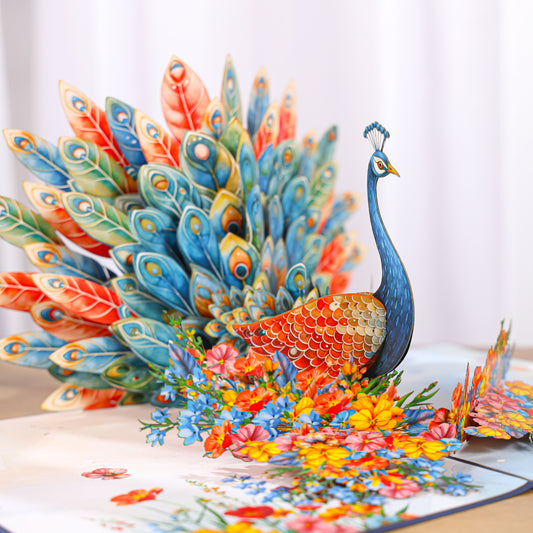 peacoke  Pop Up Card