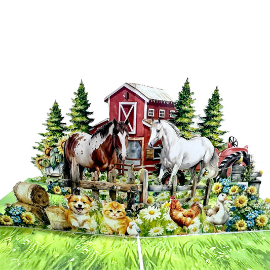 Farm and horse  Pop Up Card Pop-Up Card
