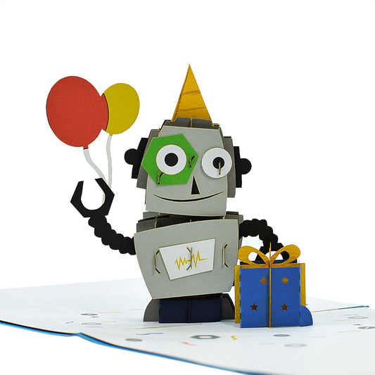 Robot Happy Birthday  Pop Up Cards