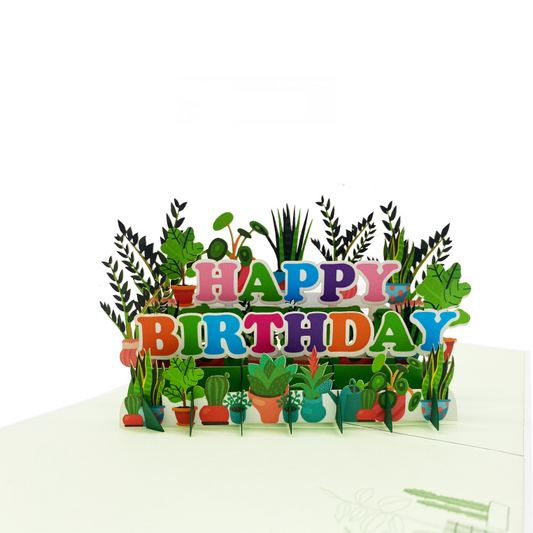 Happy Birthday Tropical Trees Pop Up Card