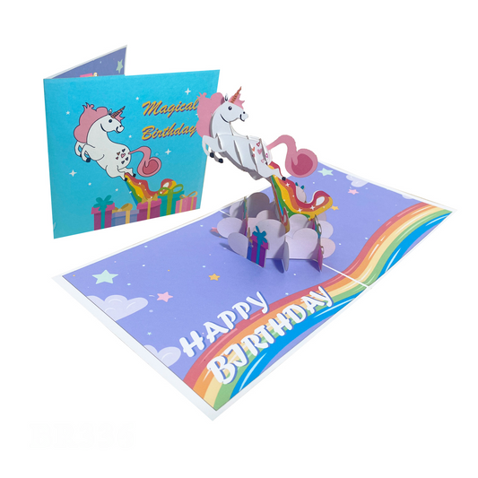Funny Unicorn Happy Birthday Pop Up Card