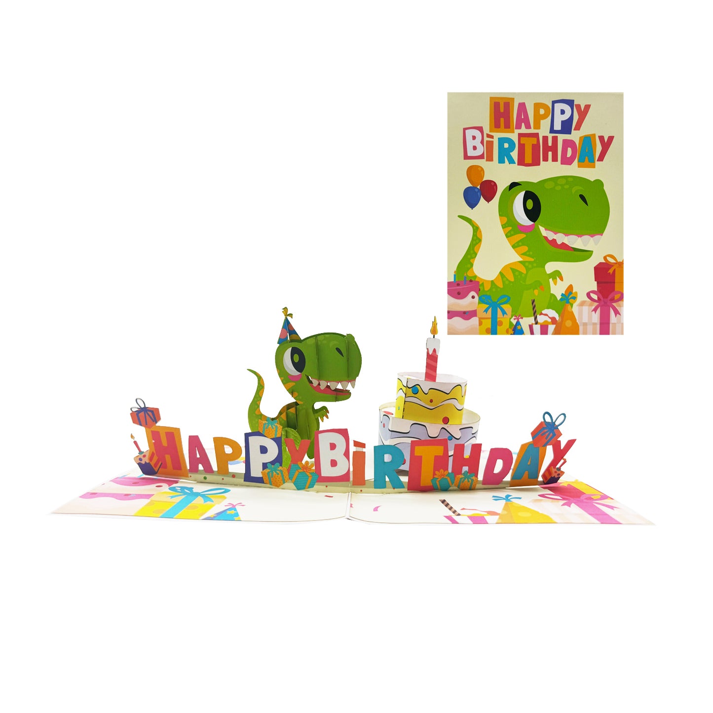 Birthday T-rex Pop Up Card