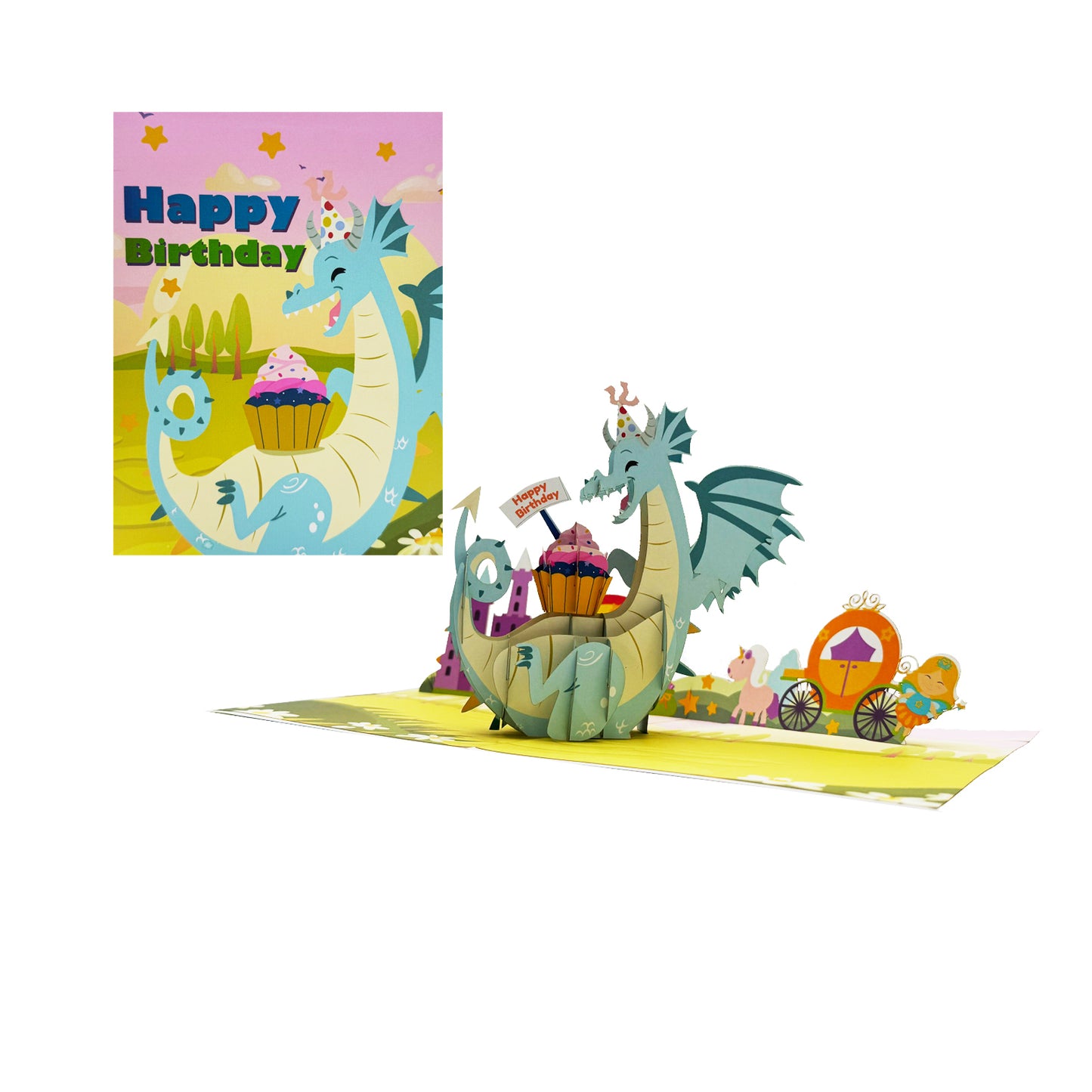 Cute Dragon Birthday  Pop Up Card