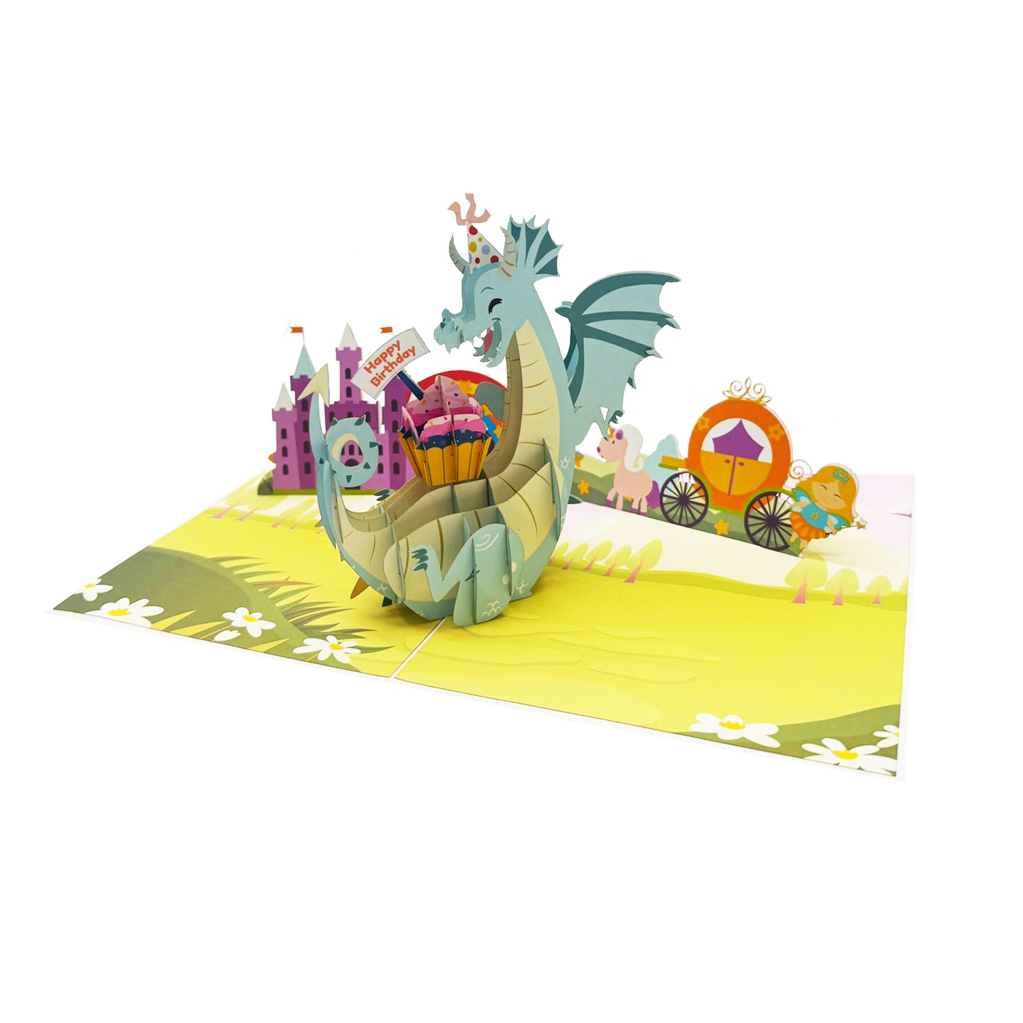 Cute Dragon Birthday  Pop Up Card