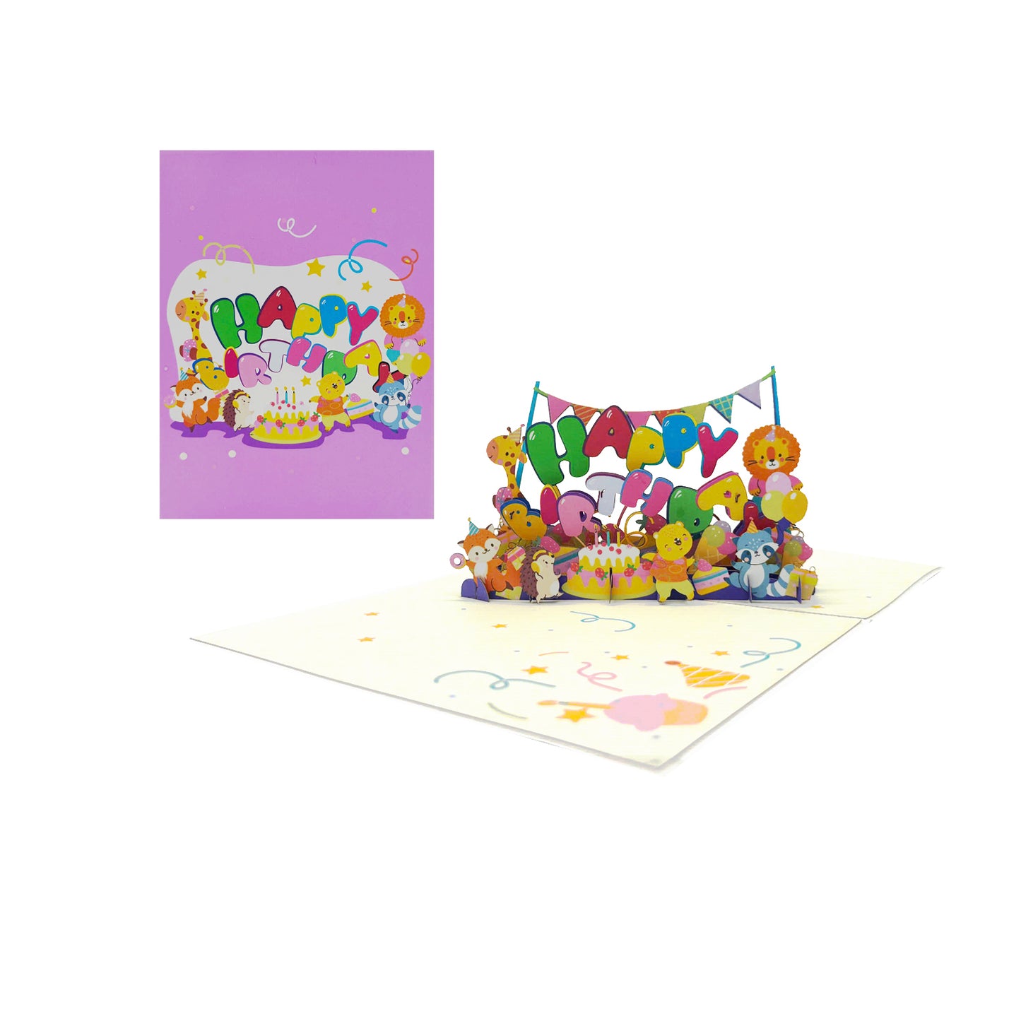 Happy Birthday Animals Pop Up Card