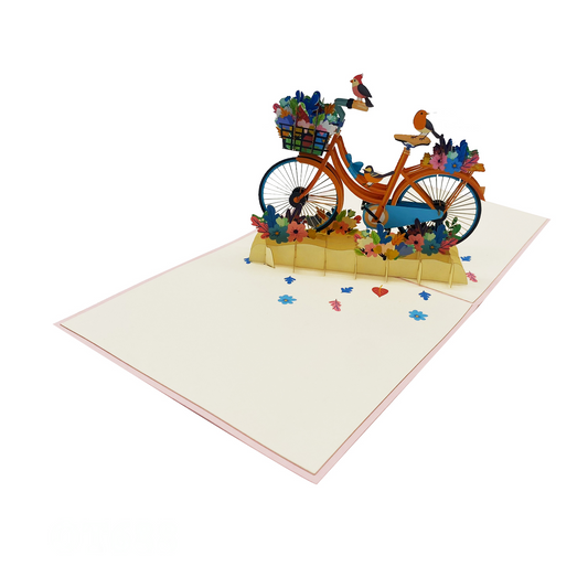 Bicycle Flowers Pop Up Card
