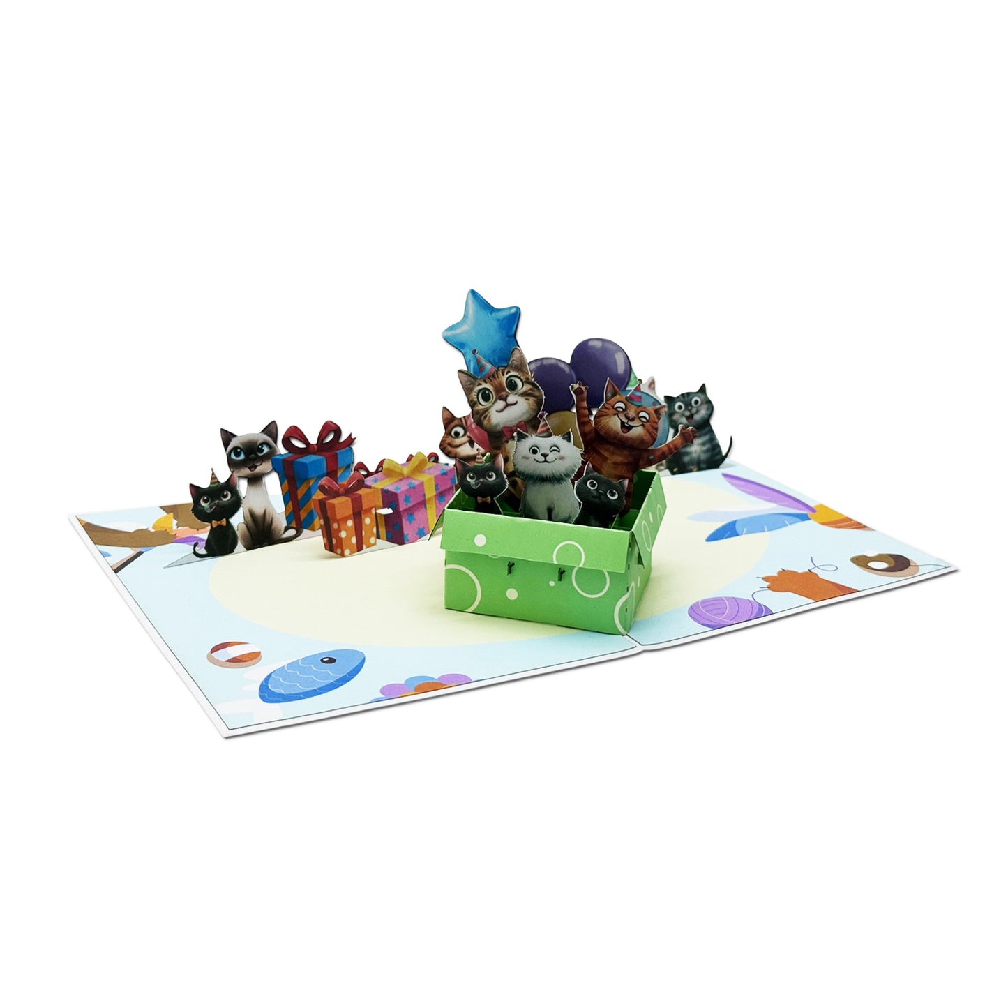 Kittens Birthday Party Pop-up Card