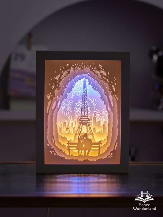Paper Cut Light Box  Paper Carving Light Box -Bloom in pairs