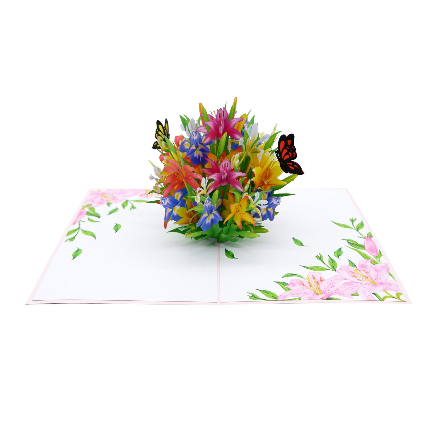 Colorful Lily Flowers Pop Up Card