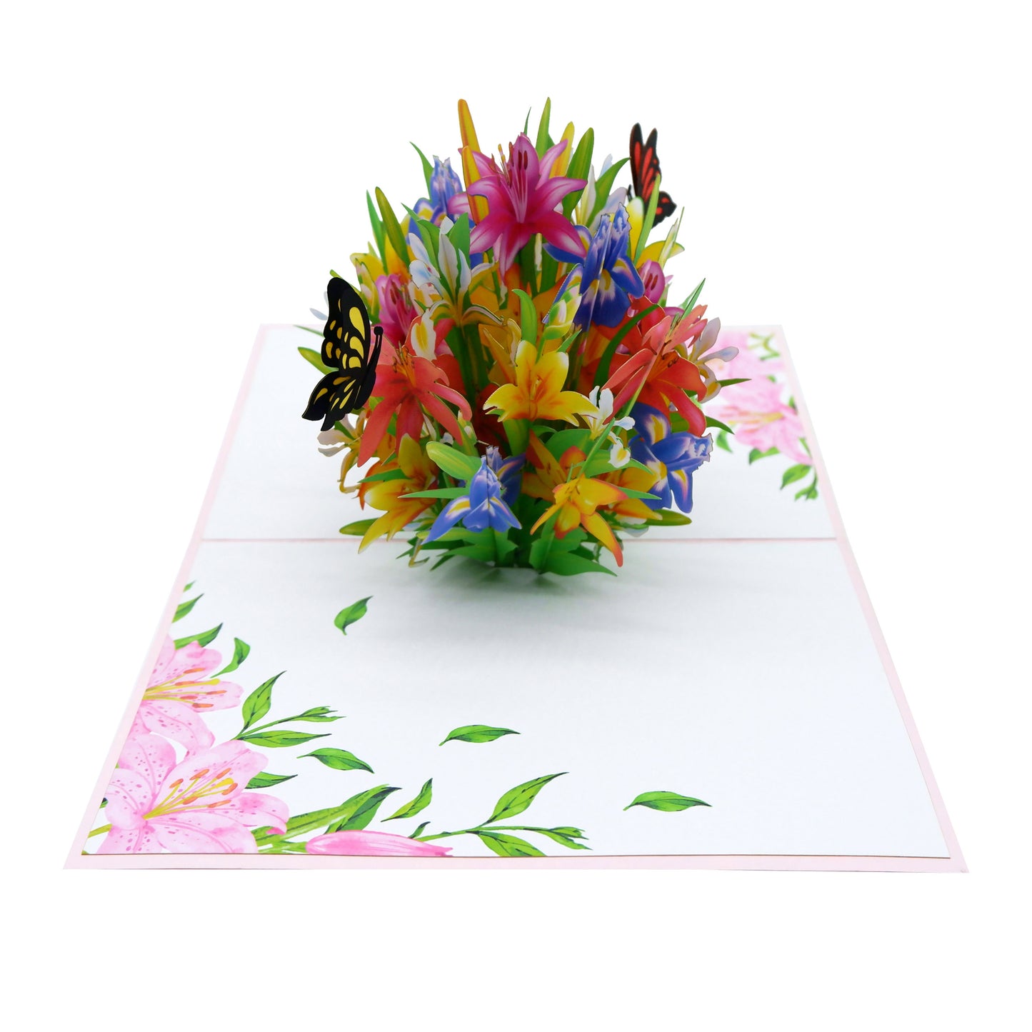 Colorful Lily Flowers Pop Up Card