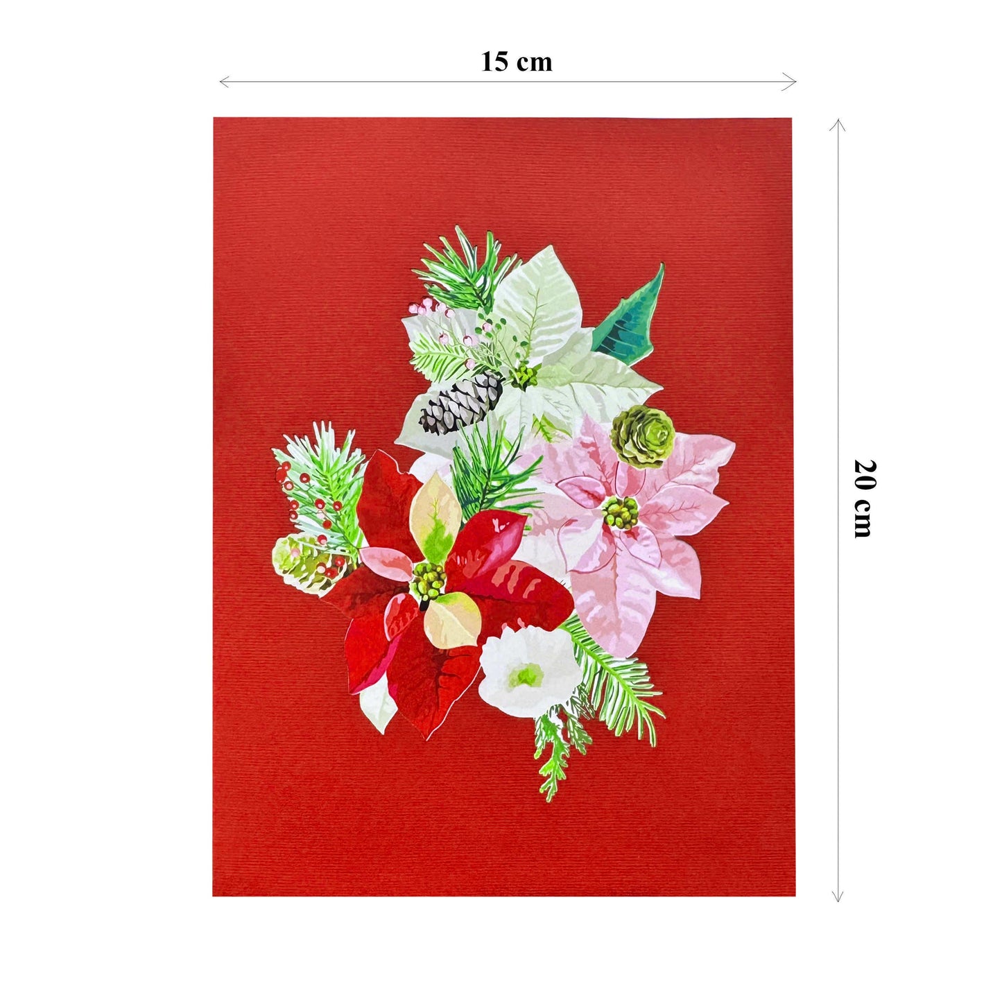 Pink Poinsettia Xmas  Pop-Up Card