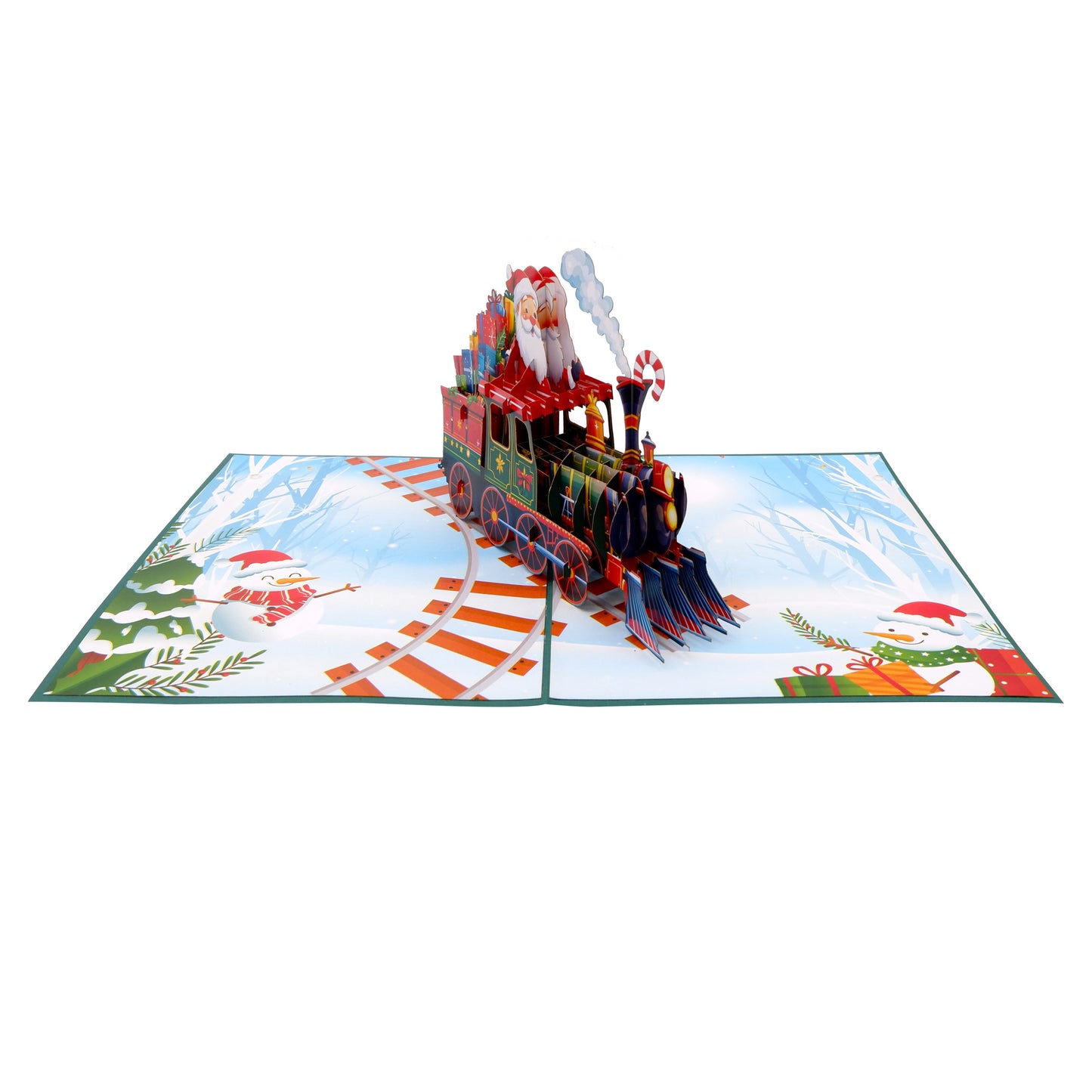 Santa Train  Xmas  Pop-Up Card