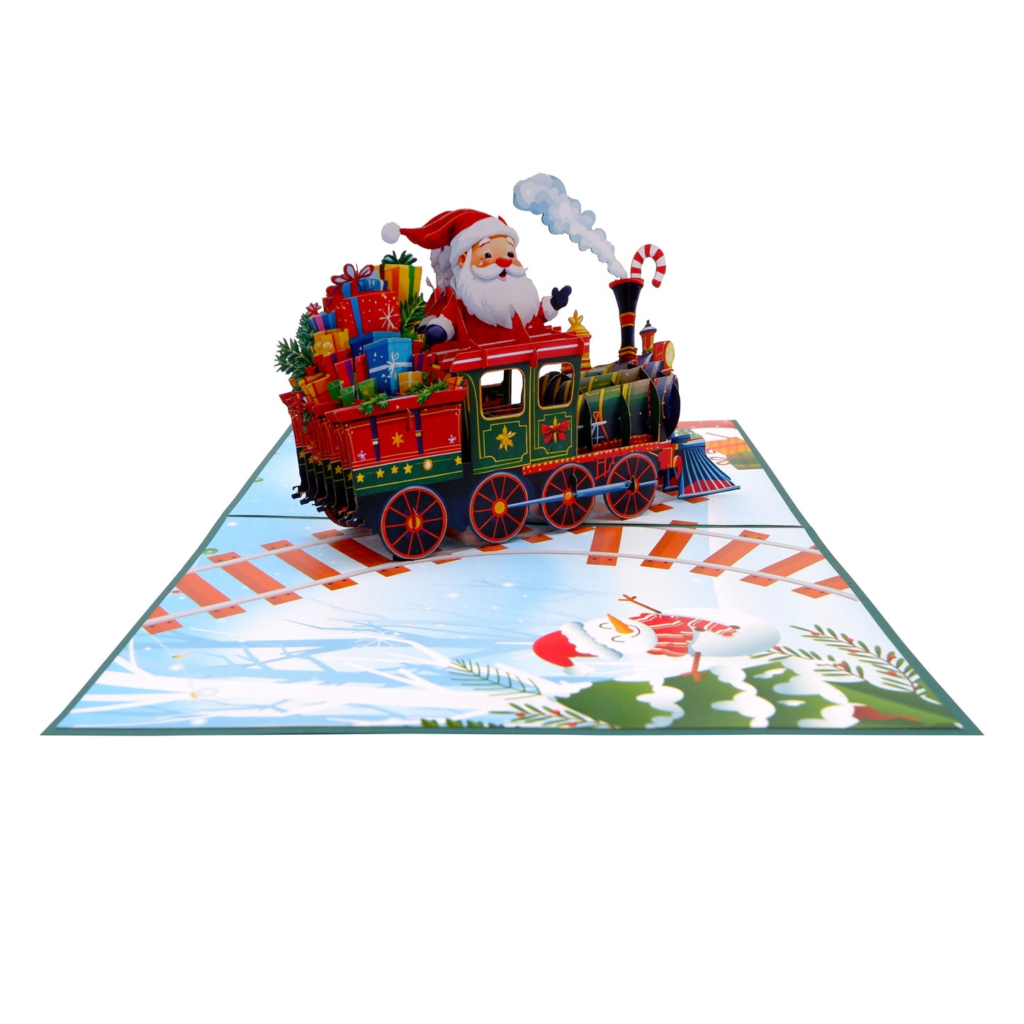 Santa Train  Xmas  Pop-Up Card