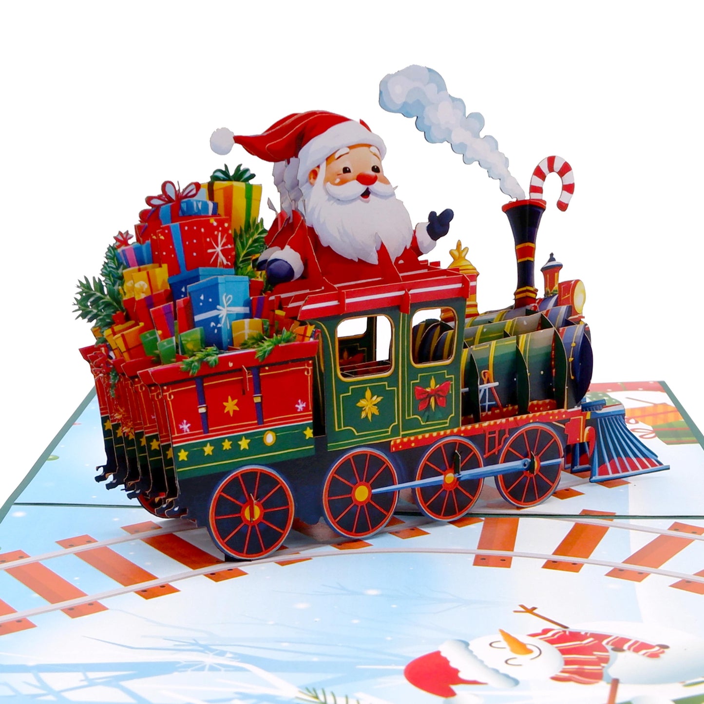 Santa Train  Xmas  Pop-Up Card
