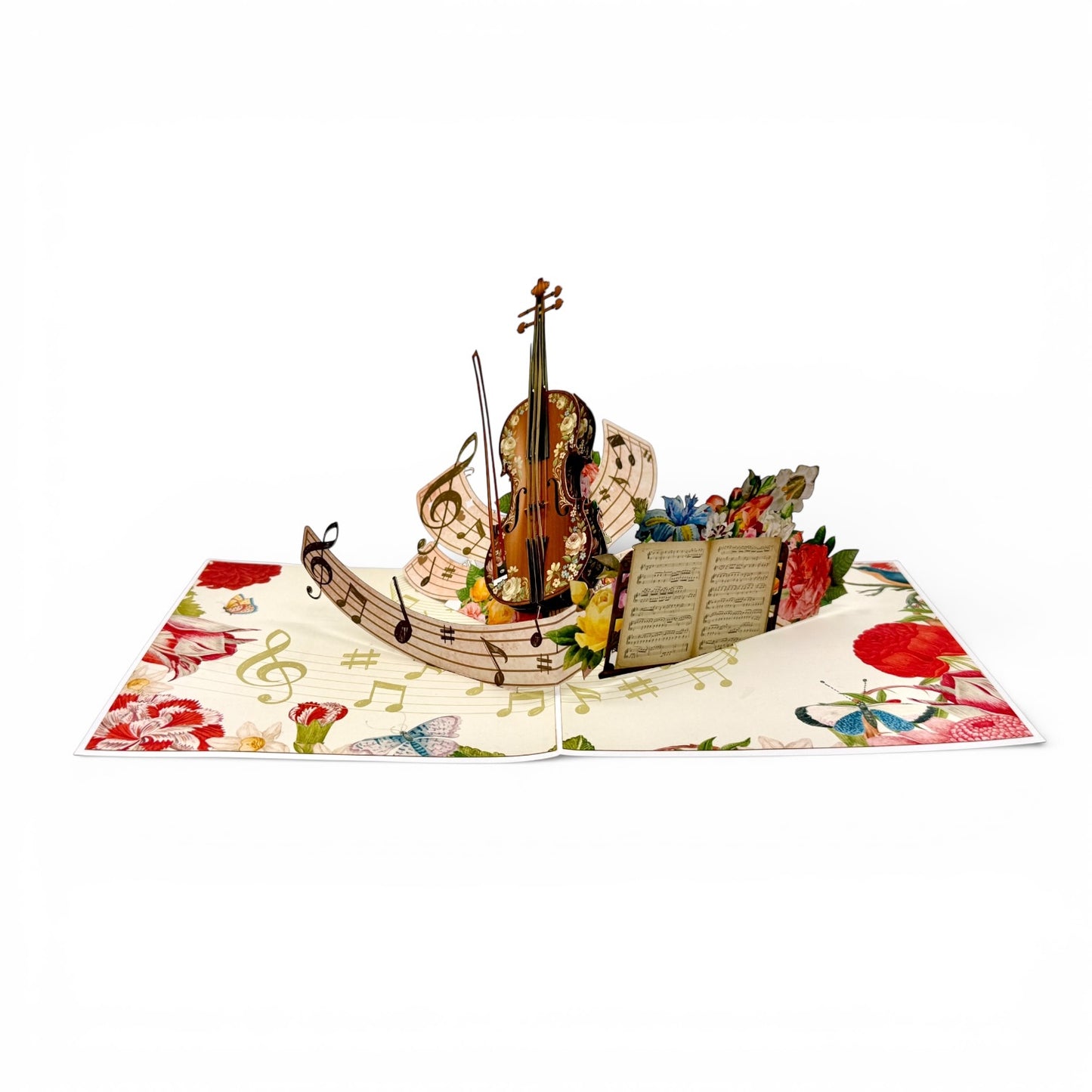 Floral Violin Pop-Up Card
