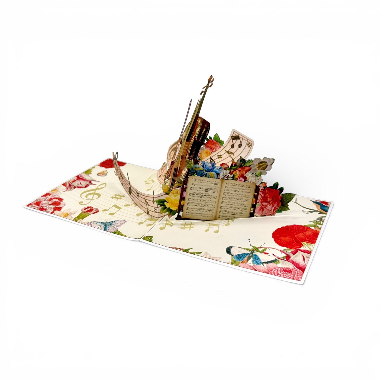 Floral Violin Pop-Up Card