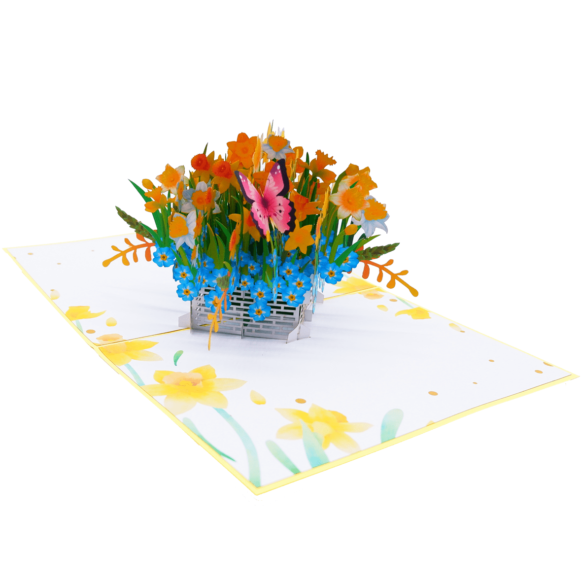 Daffodils Basket Pop Up Card