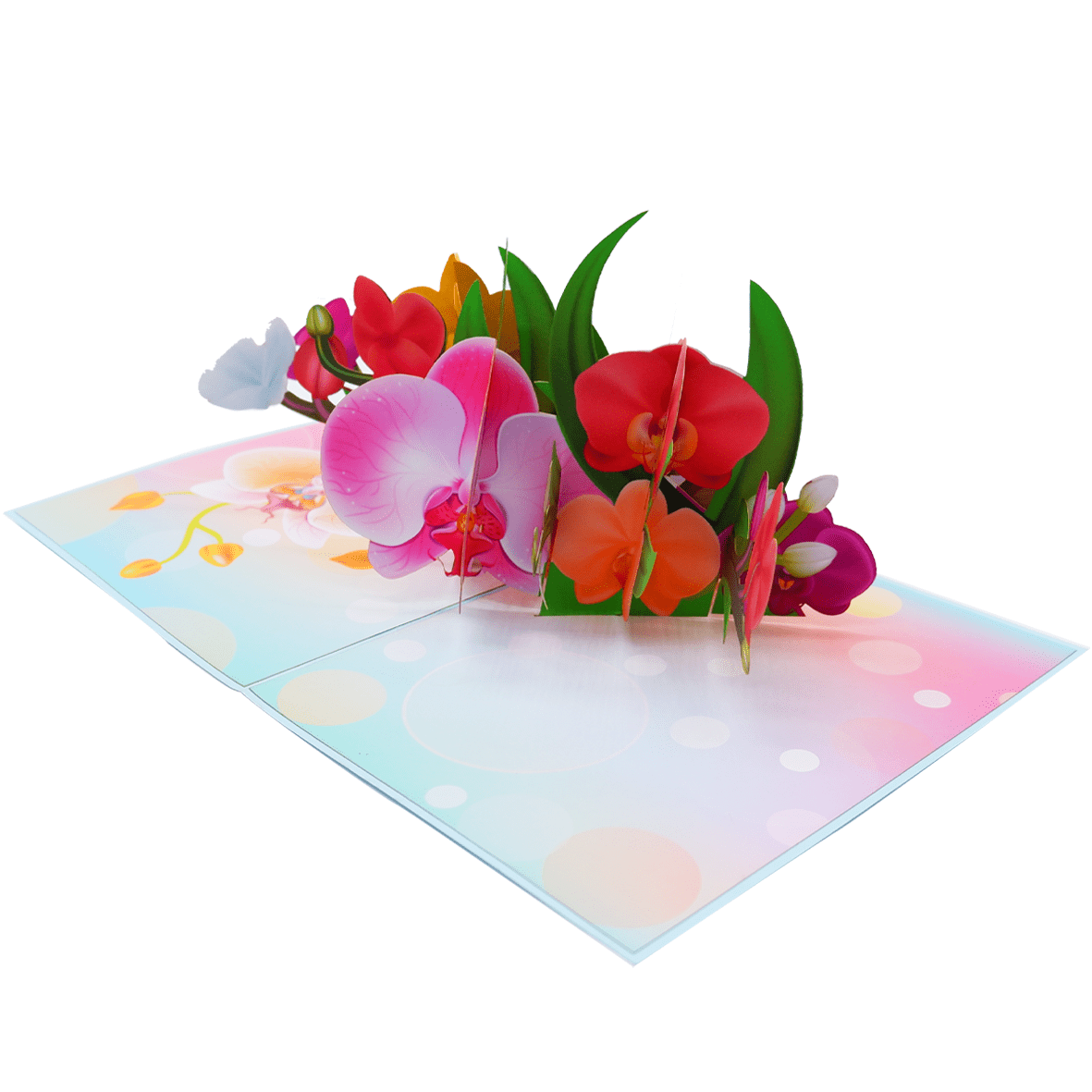 Colorful Orchid Pop Up Card