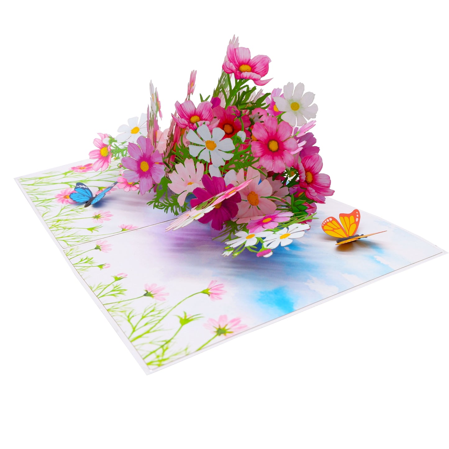 Cosmos Flowers Pop Up Card