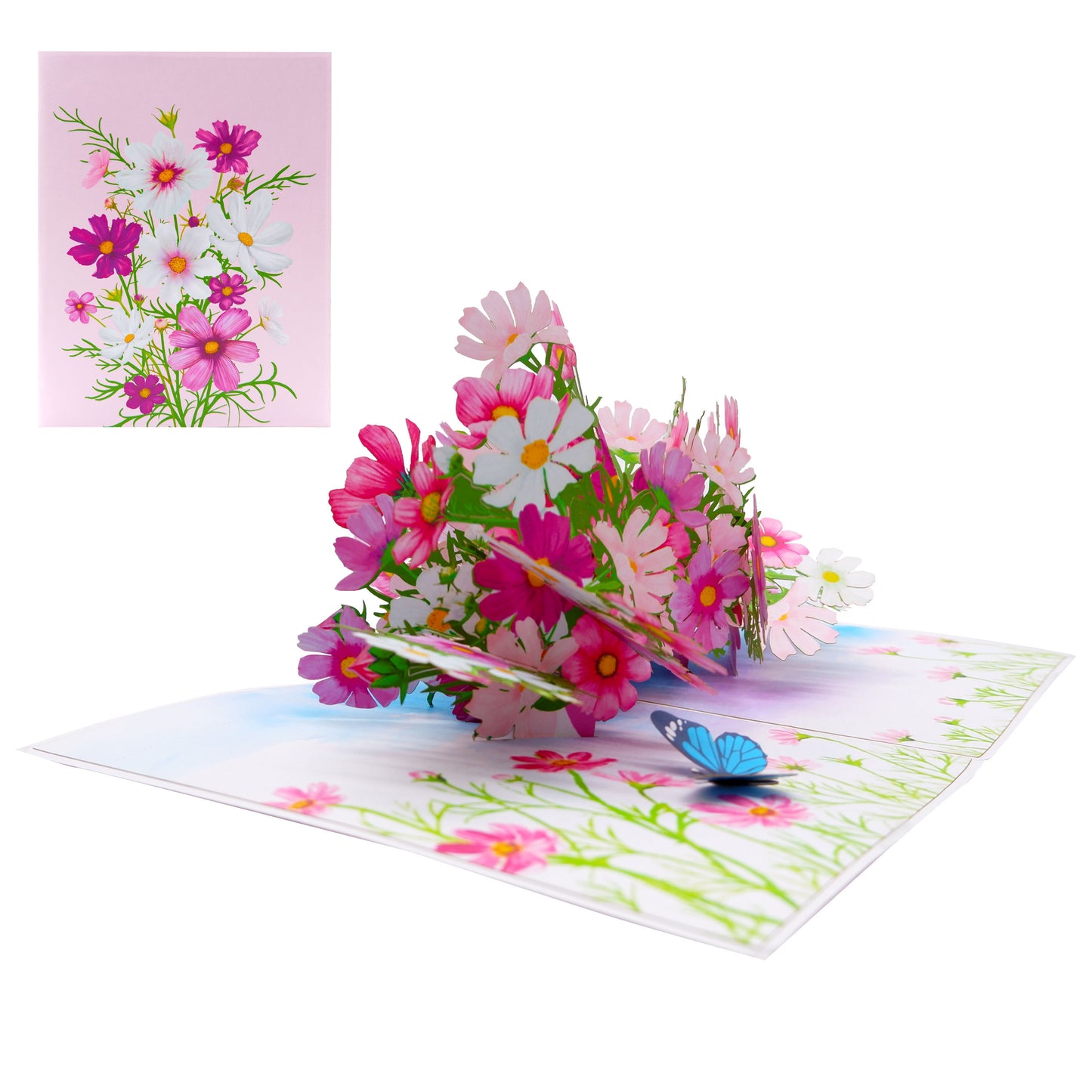 Cosmos Flowers Pop Up Card