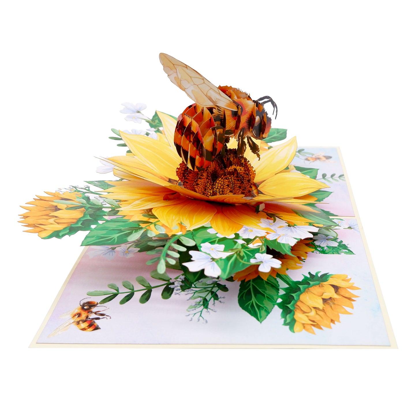 Bee Sunflower Flowers Pop Up Card