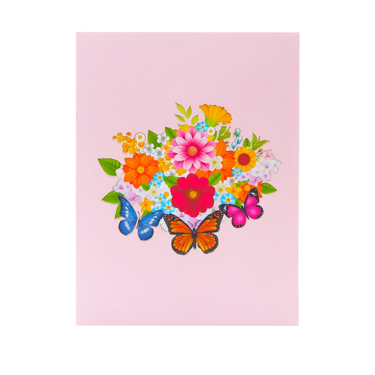 Flowers Butterflies Pop Up Card