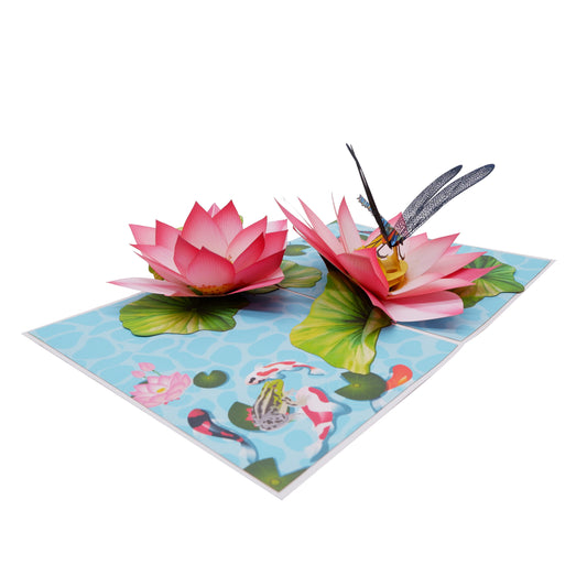 Lotus Dragonfly Pop Up Card