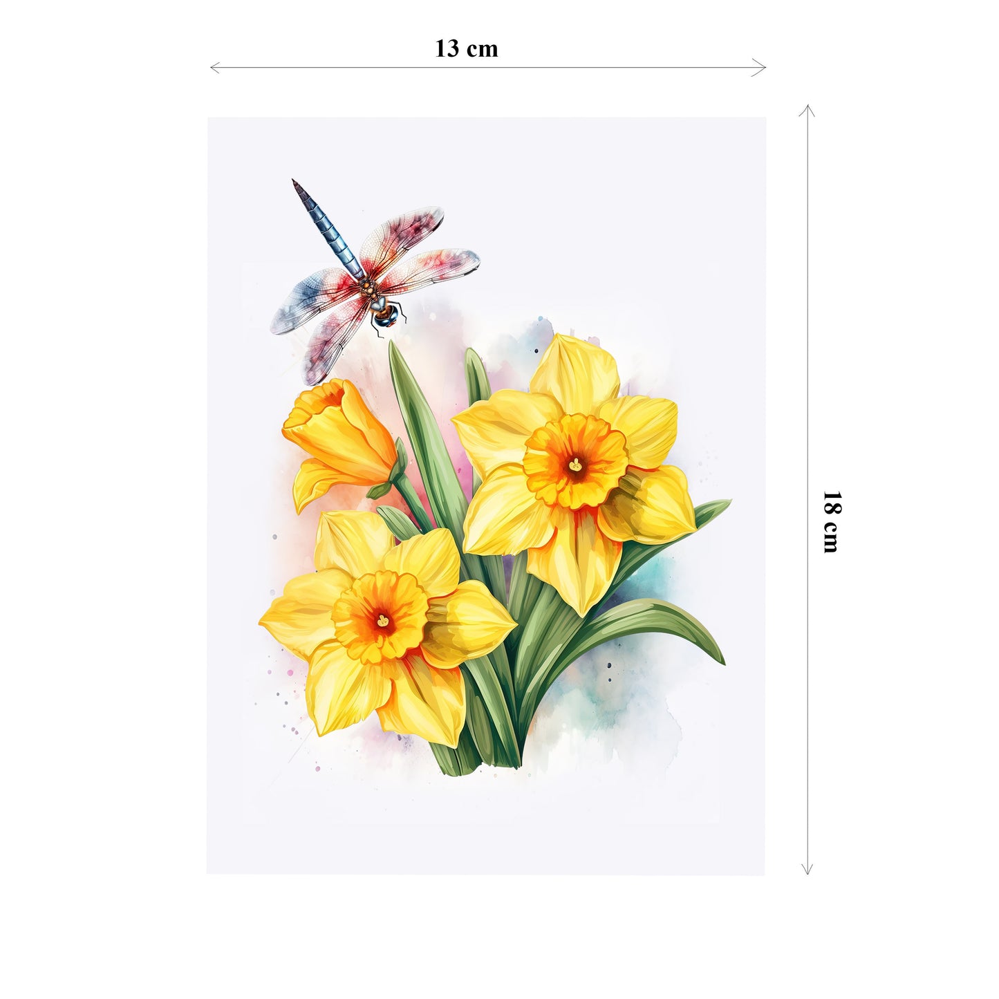 Yellow Daffodils Dragonfly Pop Up Card