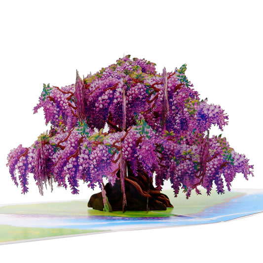 Purple Wisteria Tree  Pop Up Card