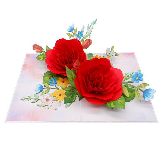 Red Roses Pop-Up Card