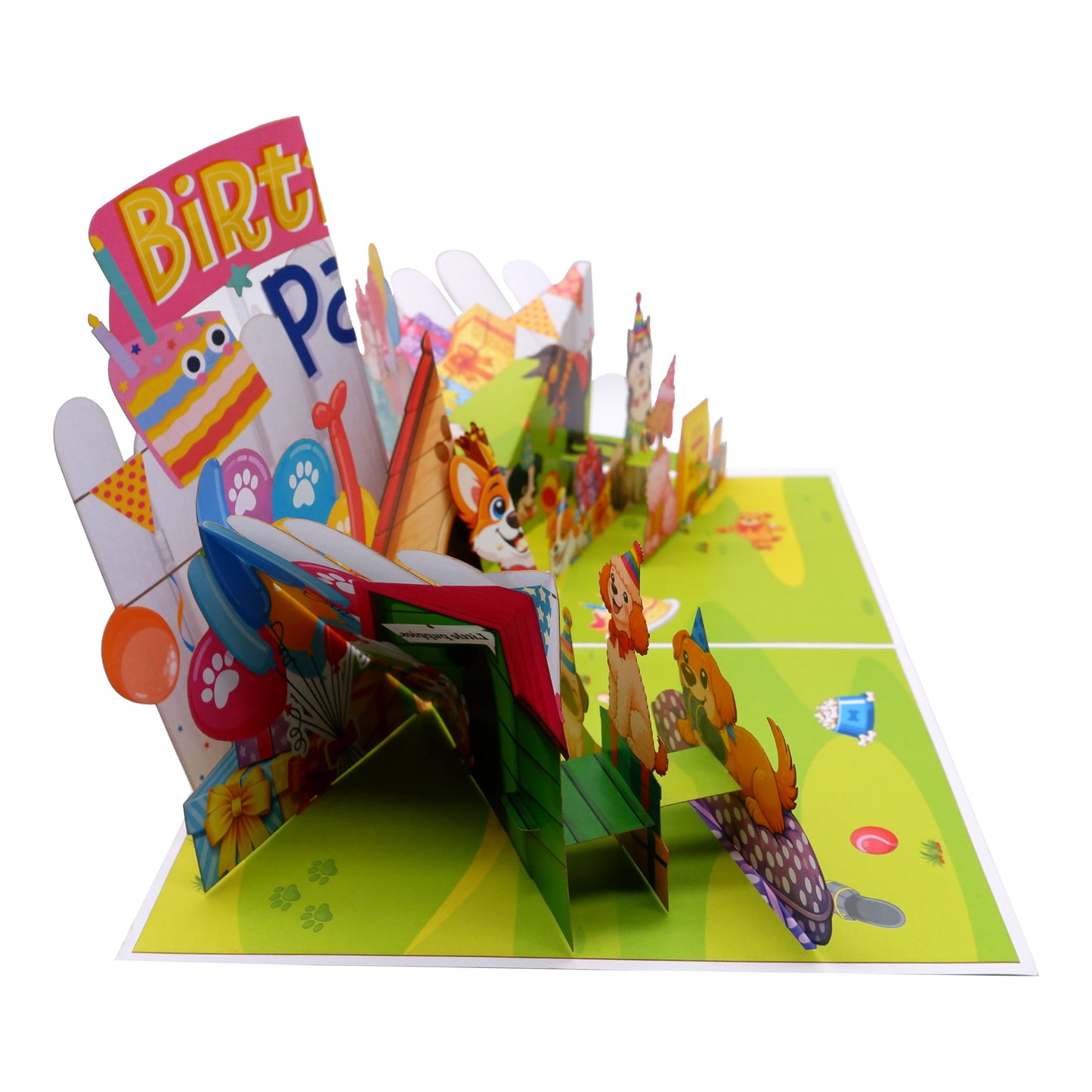 Dog Birthday Party House Pop Up Card