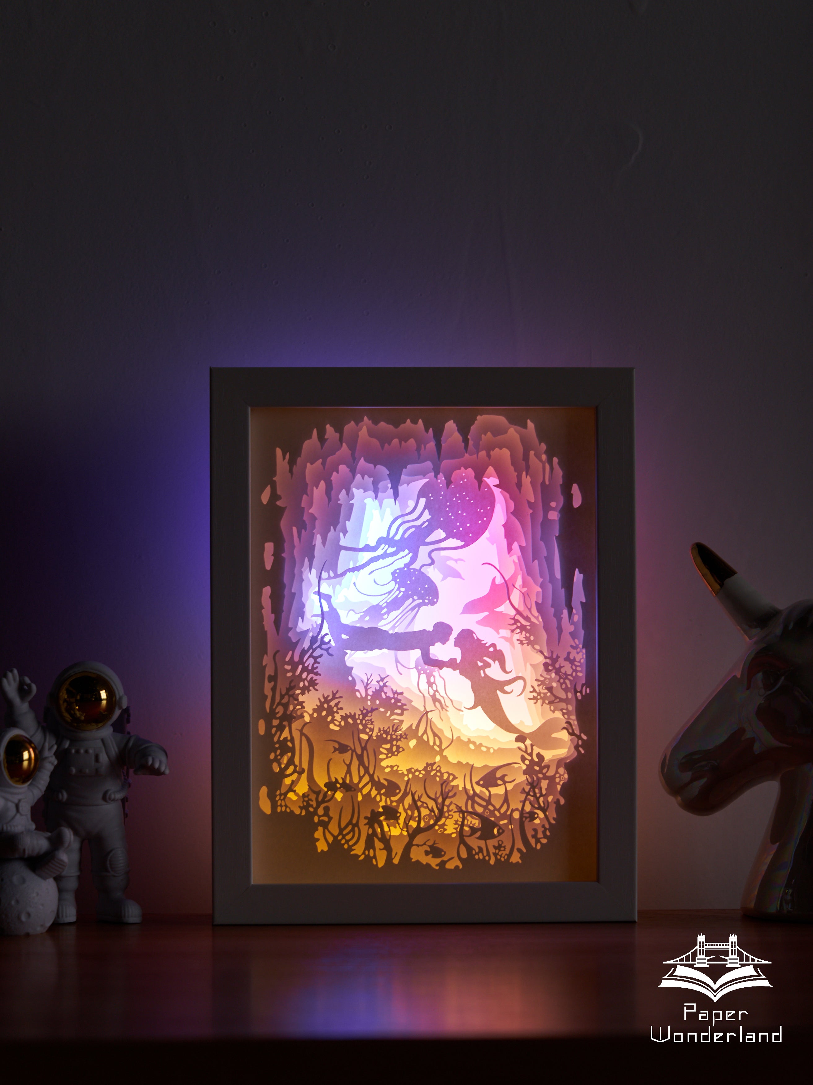 Paper Cut Light Box Paper Carving Light Box -Travel in the under water ...