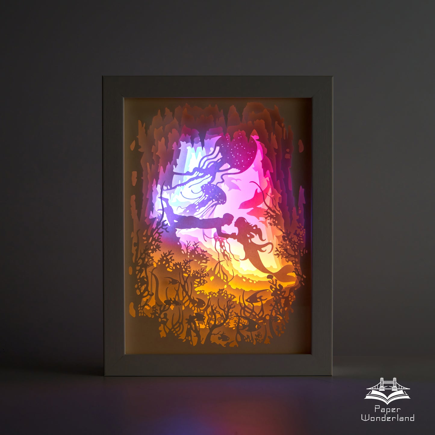 Paper Cut Light Box  Paper Carving Light Box -Travel in the under water