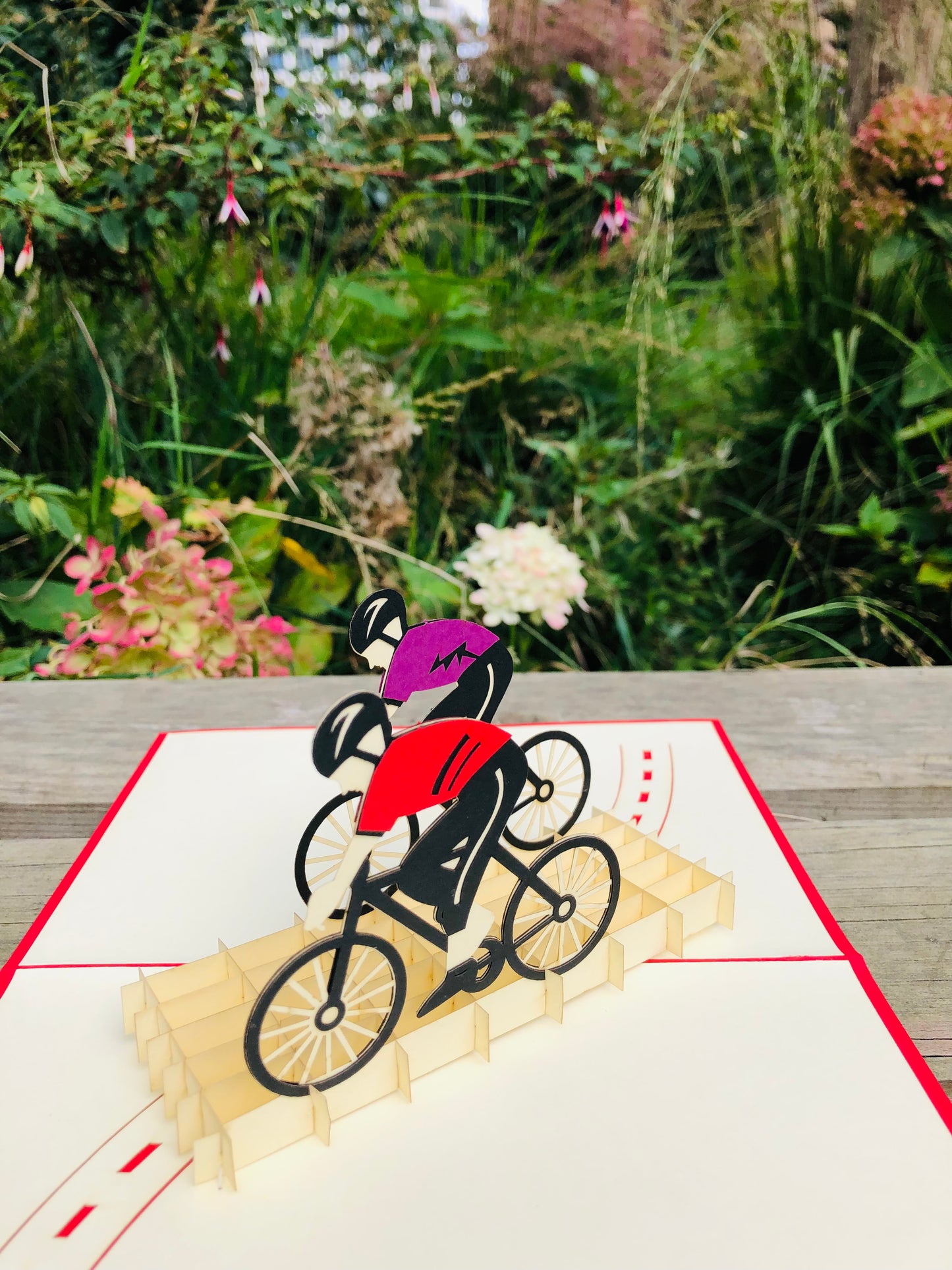 Bike Racing Athletes Pop Up Cards