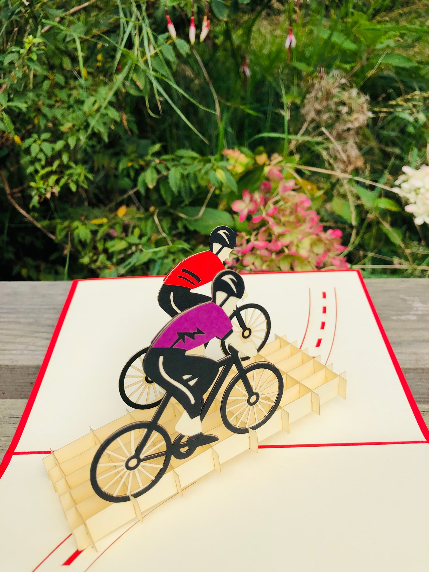 Bike Racing Athletes Pop Up Cards