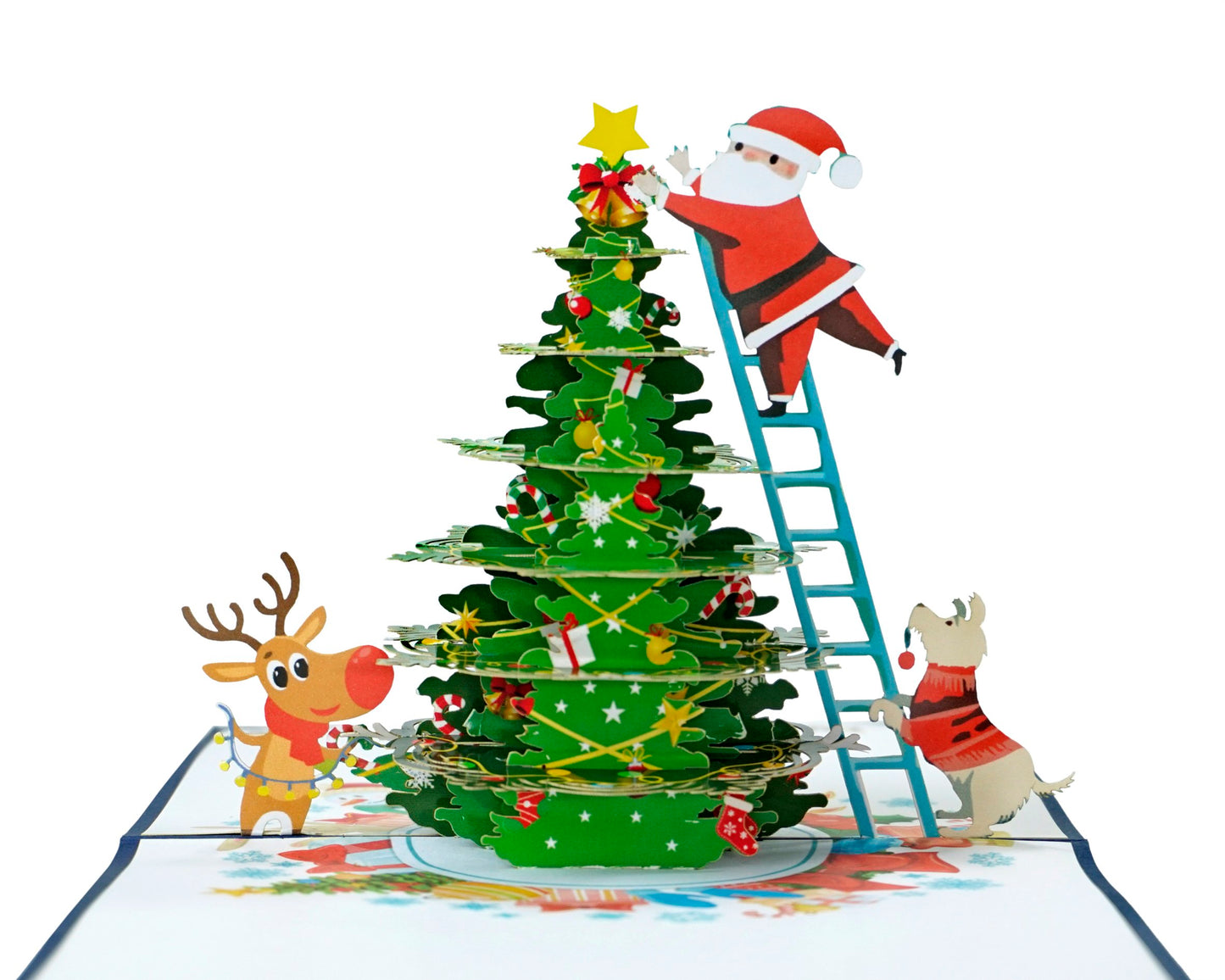 Christmas tree with Santa Claus Pop Up Cards