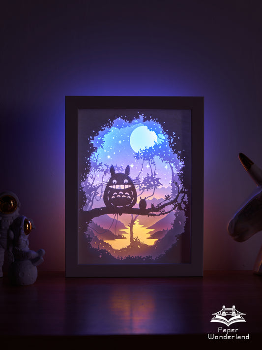 Paper Cut Light Box  Paper Carving Light Box -Totoro